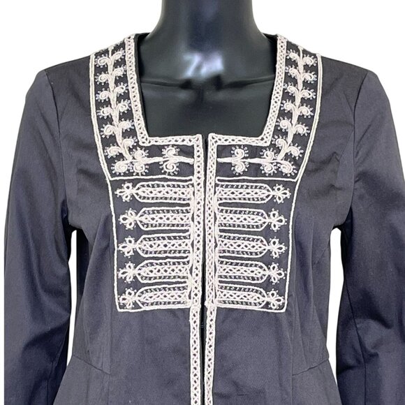 CAbi Turkish Delight Military Beaded Gray Jacket Size 6 | Style #184 - Picture 4 of 11